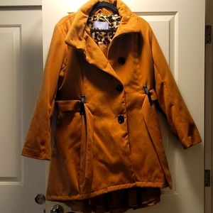 Camel fit and flare pea coat